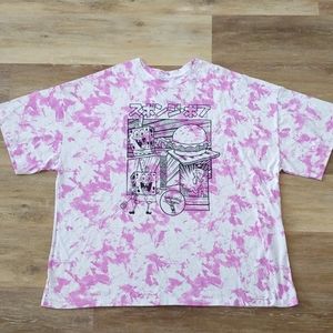 NWOT Spongebob Squarepants Women's Purple Tie Dye Graphic T-Shirt Size XXL